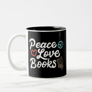 Peace Liebe Books Geeky & Niedlich Reading Zweifarbige Tasse
