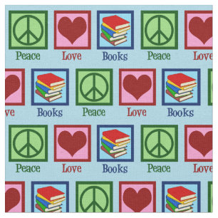 Peace Liebe Books Niedlich Blue Bookworm Stoff
