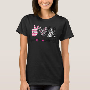 Peace Liebe Border Collie Border Collie Dog Mama T-Shirt