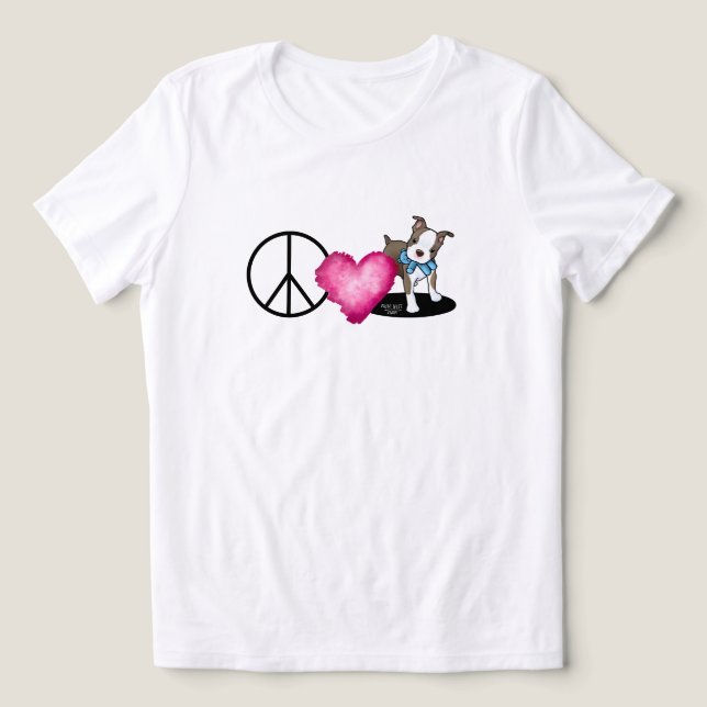 Peace Liebe Bostons T - Shirt (Design Vorderseite)
