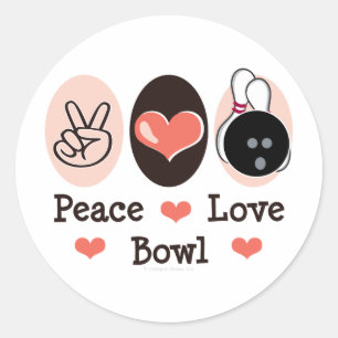 Peace Liebe Bowl Bowling Stickers