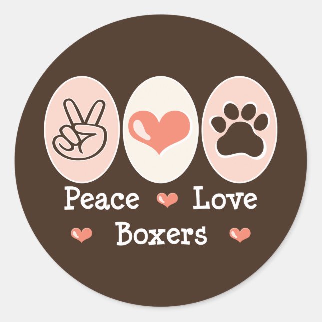 Peace Liebe Boxers Stickers (Vorderseite)