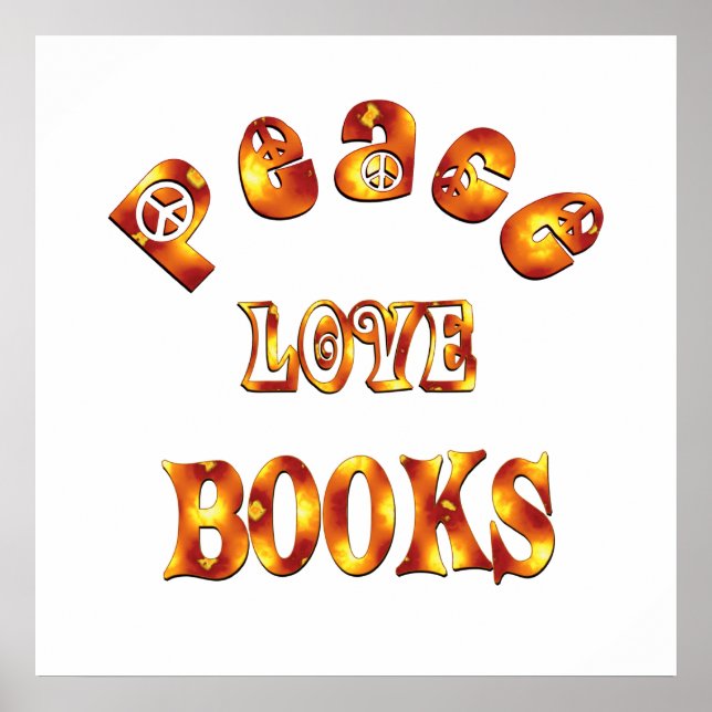 PEACE LIEBE BÜCHER - Beginnend mit $11,80 Poster (Vorne)