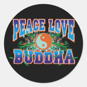 Peace Liebe Buddha Runder Aufkleber