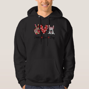 Peace Liebe Bull Terrier Paw Print Pet Doppy Puppy Hoodie