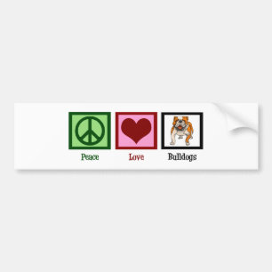 Peace Liebe Bulldogs Autoaufkleber