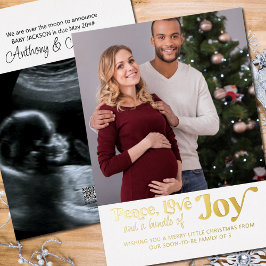 Peace Liebe Bundle of Joy 2 Foto Wir erwarten Folien Feiertagskarte