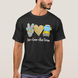 Peace Liebe Bus Niedlicher Busfahrer T-Shirt