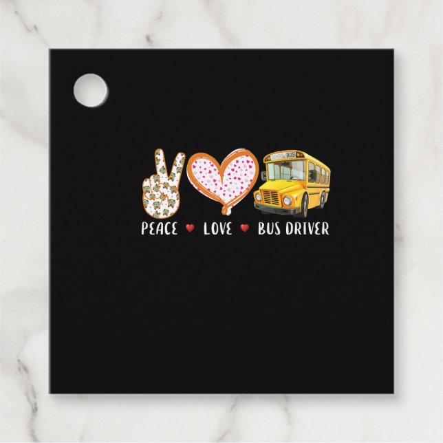 Peace Liebe Busfahrer gibt Kindern Männerschule Geschenkanhänger (Vorderseite)