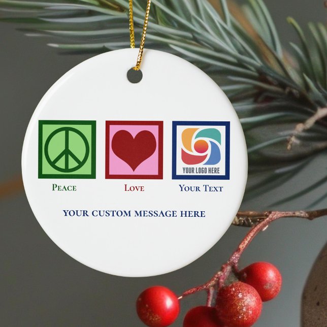 Peace Liebe Business-Logo - Weihnachten Keramik Ornament (Von Creator hochgeladen)