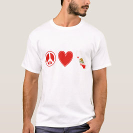 Peace Liebe California Gestaltungsflagge Kaliforni T-Shirt