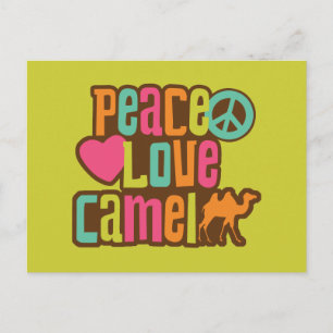 Peace Liebe Camel Postkarte