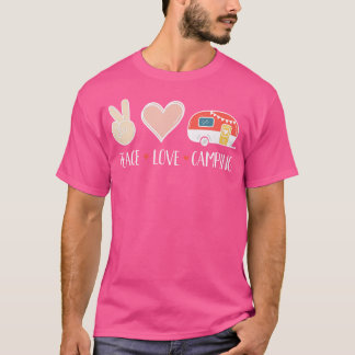 Peace Liebe Camping Slogan Hippy Design Hippie Cam T-Shirt