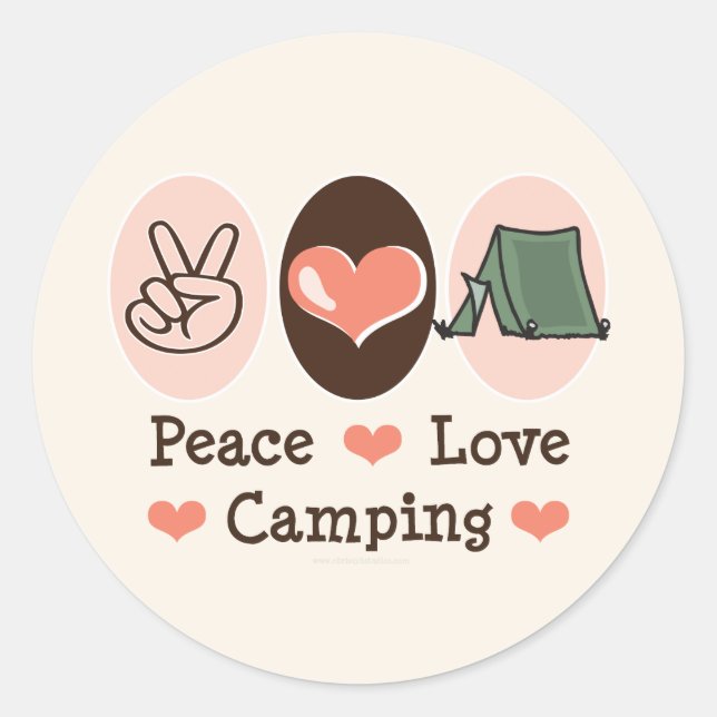 Peace Liebe Camping Stickers (Vorderseite)
