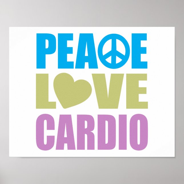 Peace Liebe Cardio Poster (Vorne)
