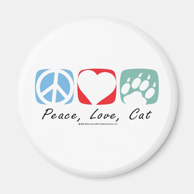 Peace Liebe Cat Magnet (Vorne)