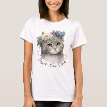 Peace Liebe Cat T - Shirt für Frauen