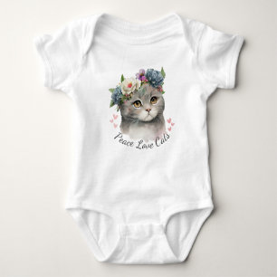 Peace Liebe Cats Bodysuit Baby Strampler