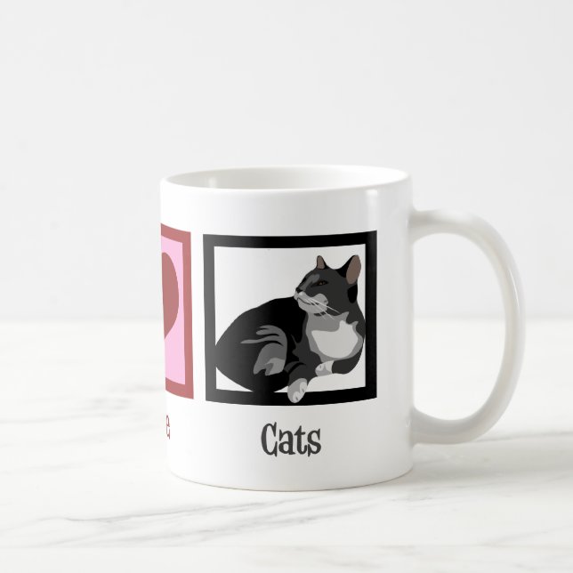 Peace Liebe Cats Niedlich Kaffeetasse (Rechts)