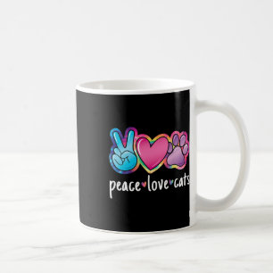 Peace Liebe Cats Niedlich Katzenkätzchen Lover Paw Kaffeetasse