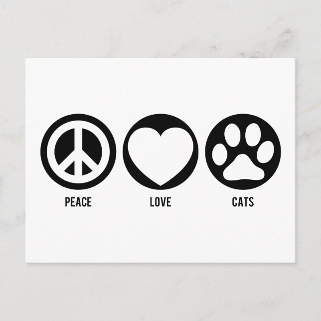 Peace Liebe Cats Postcard Postkarte (Vorderseite)