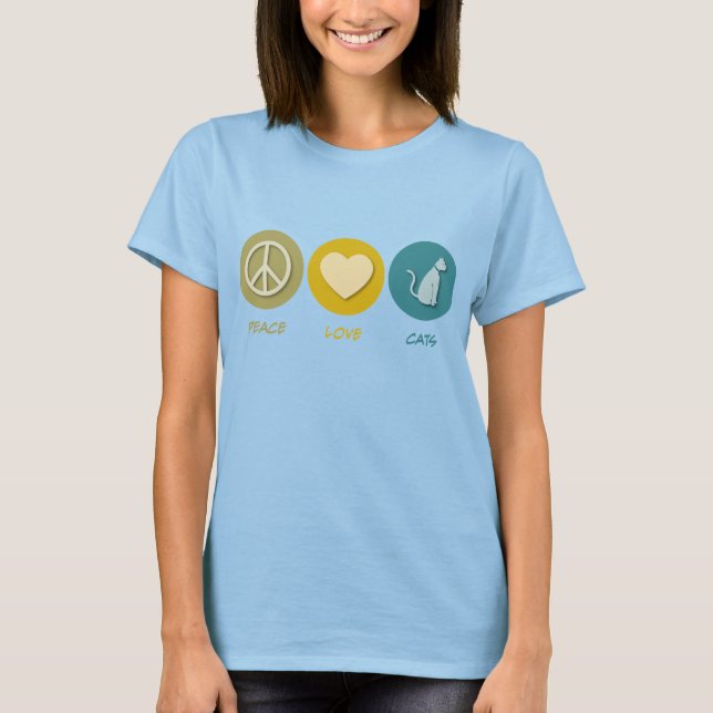 Peace Liebe Cats T-Shirt (Vorderseite)