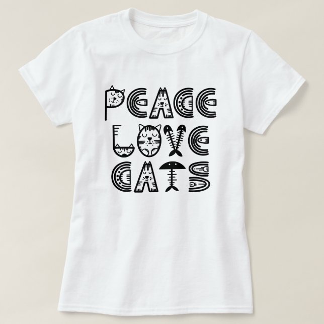 Peace Liebe Cats T - Shirt (Design vorne)