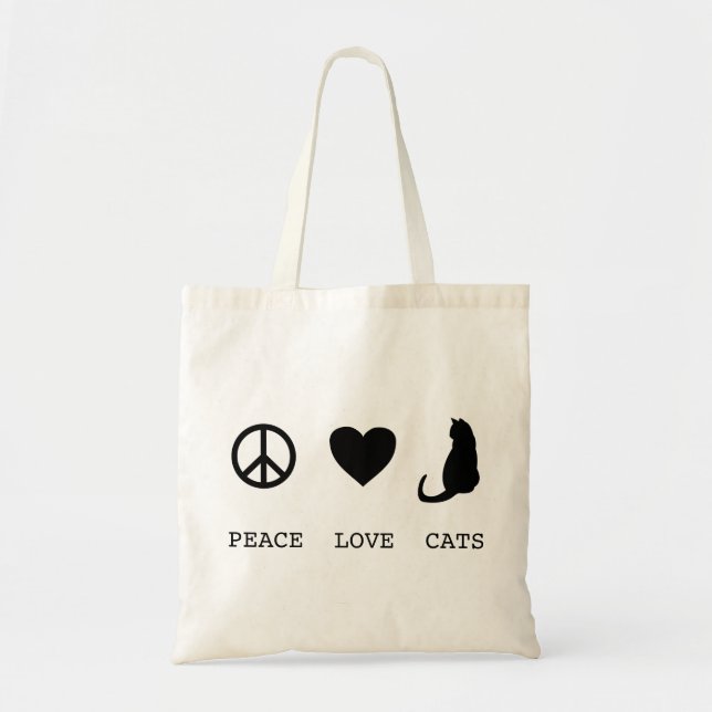 Peace Liebe Cats | Tasche des Haushaltsplans (Vorne)