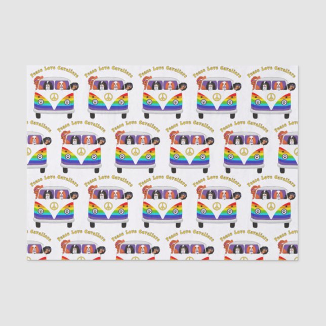 Peace Liebe Cavaliers, Peace Bus mit allen vier Seidenpapier (Vorderseite)