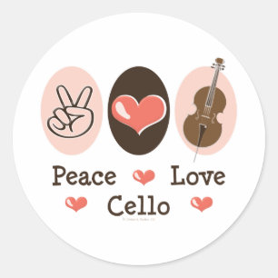 Peace Liebe Cello Stickers