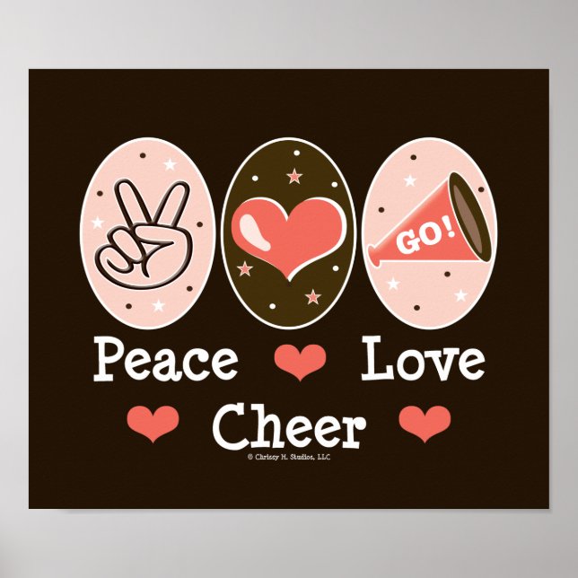 Peace Liebe Cheer Poster (Vorne)