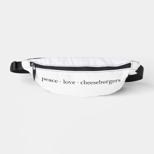 Peace Liebe Cheeseburgers Bauchtasche (Vorderseite)