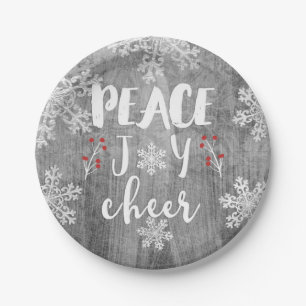 Peace Liebe Chefredakteur Silver Snowflake Holiday Pappteller