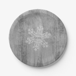 Peace Liebe Chefredakteur Silver Snowflake Holiday Pappteller
