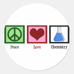 Peace Liebe Chemie Runder Aufkleber