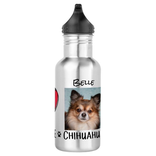 Peace Liebe Chihuahua Dog Lovers Edelstahlflasche (Rechts)