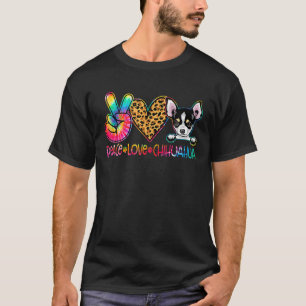 Peace Liebe Chihuahua Gefärbte Krawatte Hund Lover T-Shirt