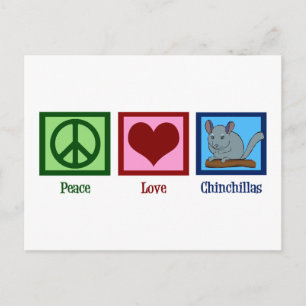 Peace Liebe Chinchillas Postkarte