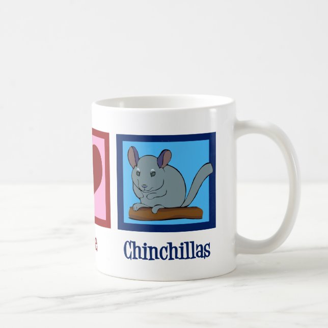 Peace Liebe Chinchillas Tasse (Rechts)