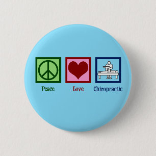 Peace Liebe Chiropractic - Niedlicher Chiropraktik Button