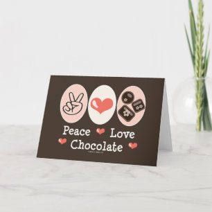 Peace Liebe Chocolate Blank Grußkarte Karte