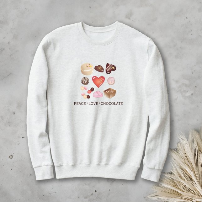 Peace Liebe Chocolate Heart Sweatshirt (Von Creator hochgeladen)