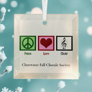 Peace Liebe Chocole Custom Chorale Gruppe Weihnach Ornament Aus Glas