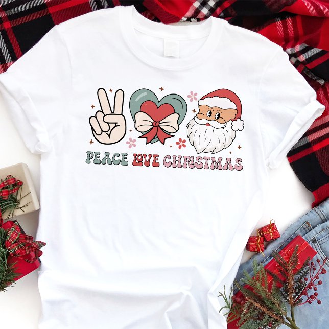 Peace Liebe Christmas Groovy Tri-Blend Shirt (Von Creator hochgeladen)