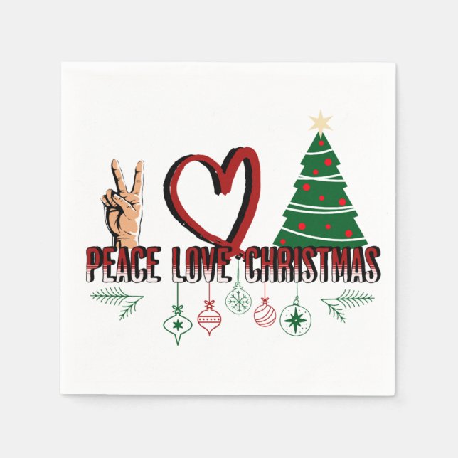 Peace Liebe Christmas Stainless Serviette (Vorderseite)