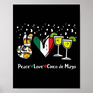 Peace Liebe Cinco De Mayo Party Fiesta Mexikanisch Poster
