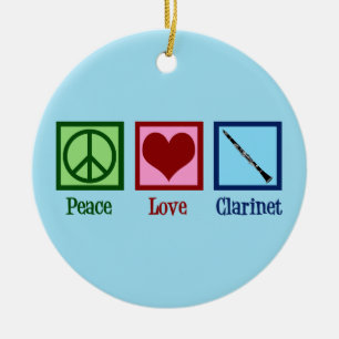 Peace Liebe Clarinets Keramik Ornament