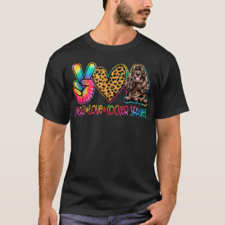 Peace Liebe Cocker Spaniel Gefärbte Krawatte Hund  T-Shirt