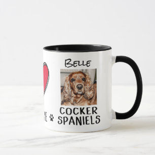 Peace Liebe Cocker Spaniel Hund liebt Tasse