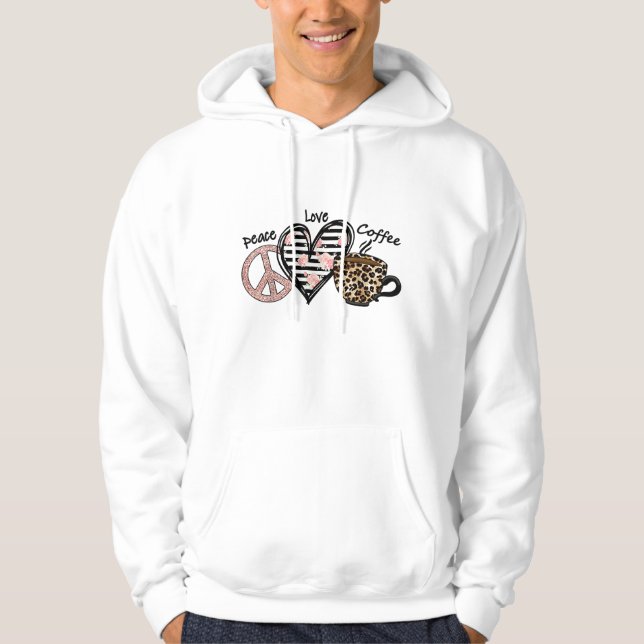 Peace Liebe Coffee Hoodie (Vorderseite)